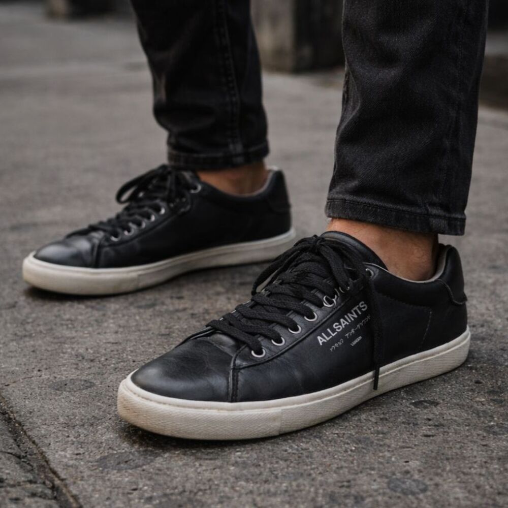 ALLSAINTS Black Underground Low Top Sneakers Shoes   Mens Size 9